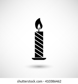 Candle - black vector icon  with shadow