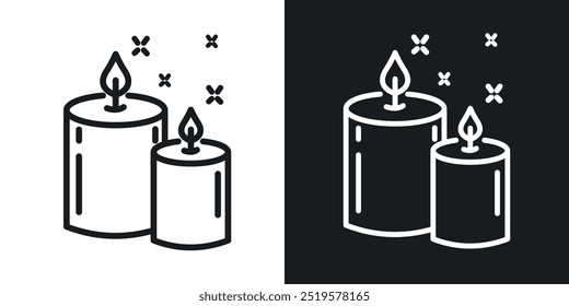 Candle black and white icon.