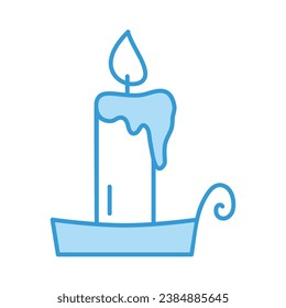 Candle Blue Icon Vektorgrafik einzeln auf transparentem Hintergrund. Verwenden Sie für Weihnachten, Dekoration, Grußkarte etc.