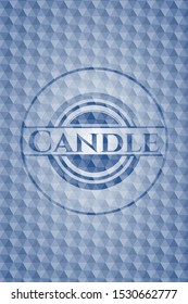 Candle blue polygonal badge. Vector Illustration. Detailed.