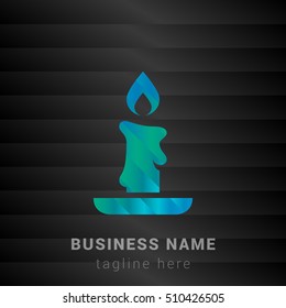 Candle Blue,Green and Black silk fashion premium icon / Logo