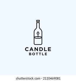 candle bottle logo design vector illustration