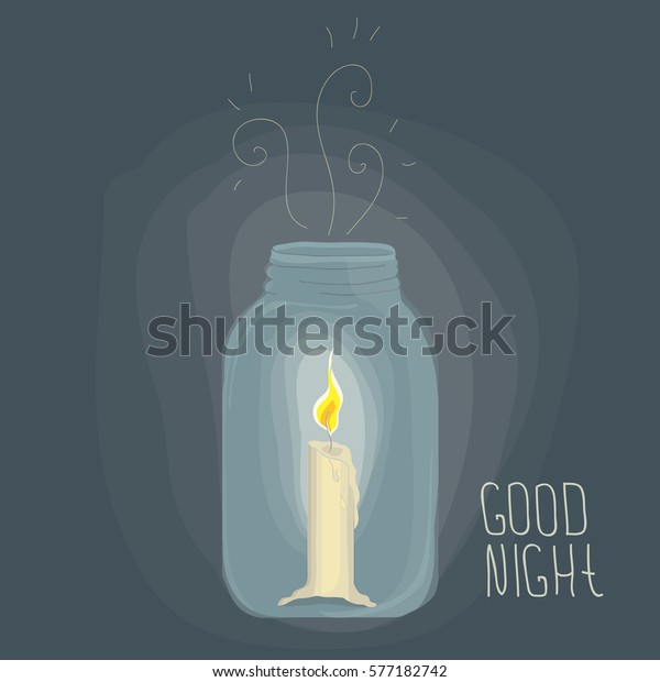 Candle Bottle Magic Sparks Candle Light Stock Vector Royalty Free