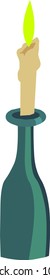 candle in the bottle vector cartoon