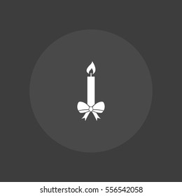 candle with bow, Christmas celebration icon illustration vector, can be used for web and mobile design.