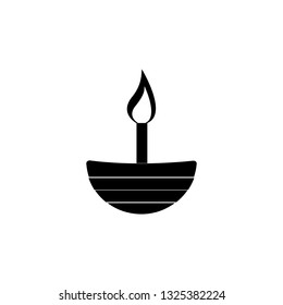 candle with a bowl icon vector