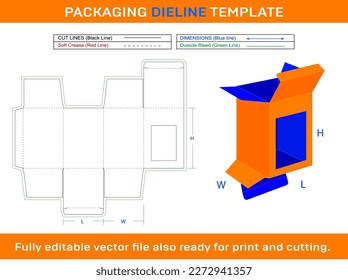 Candle Box Dieline Template vector