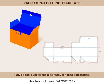 Candle Box, Size 8x4x4 inch Dieline Template