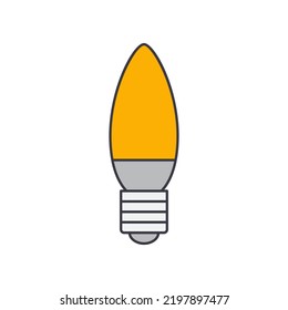 Candle bulb icon in color, isolated on white background 