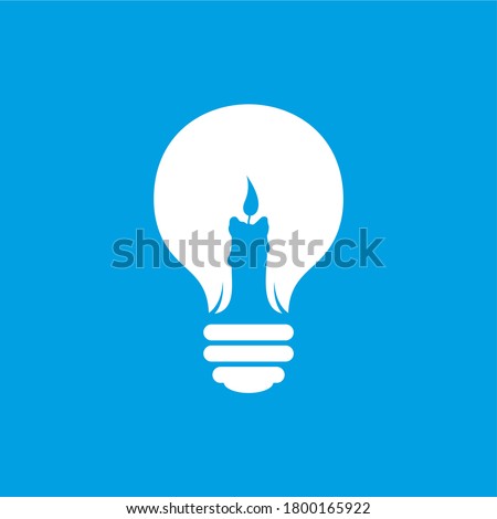 Candle buld for idea icon vector logo template