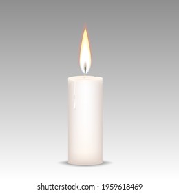 candle with burn flames Vector ill