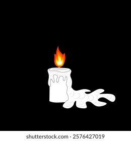 The candle burned with a bright red flame