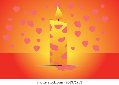 candle burning become love heart