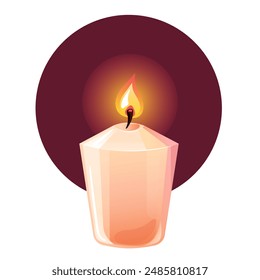 Vela que quema la animación de la luz de las velas concepto aislado. Ilustración de Diseño gráfico de Vector