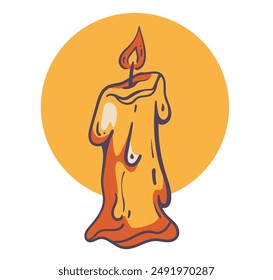 Candle burning candlelight animation isolated concept. Vector flat graphic design element illustration