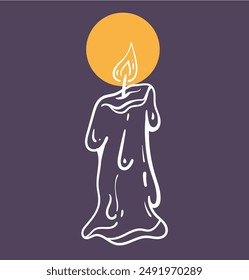 Candle burning candlelight animation isolated concept. Vector flat graphic design element illustration