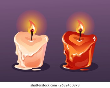 Vela que quema el concepto aislado de la animación de la vela. Vector Diseño gráfico ilustración