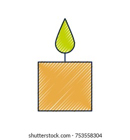 candle burning christmas decoration festive vector illustration