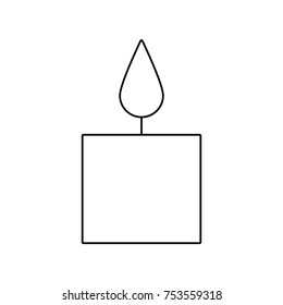 candle burning christmas decoration festive vector illustration