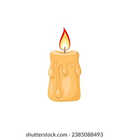 The candle is burning. Color vector image on a white background.