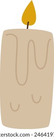 Ilustración vectorial decorativa de la vela que quema