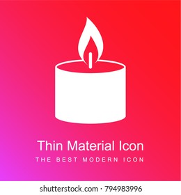 Candle burning flame red and pink gradient material white icon minimal design