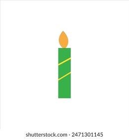 Candle with burning flame vector illustration isolated on white background.