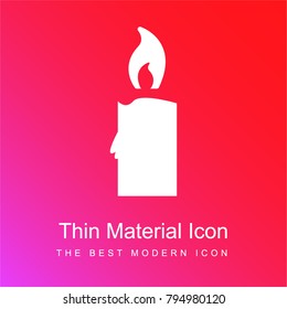 Candle burning red and pink gradient material white icon minimal design