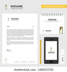 Candle Business Letterhead, Calendar 2019 and Mobile app design vector template