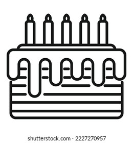 Candle-Kuchen-Symbol Umrandung Vektorgrafik. Schokoladenparty. Feingebäck