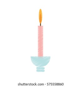 Candle candelabra icon, vector illustration image design