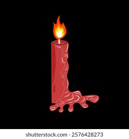 candle. Candles Light with Bright Red Fire