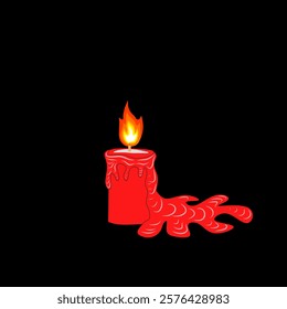 candle. Candles Light with Bright Red Fire