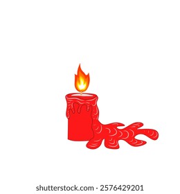 candle. Candles Light with Bright Red Fire