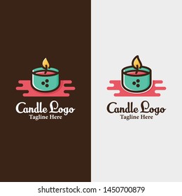 Candle Candles Logo Design illustration