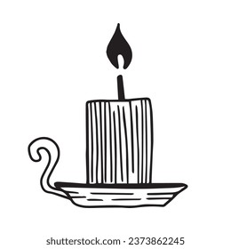 Kerzen und Kerzen-Doodle-Illustration, einzelne Clipkunst