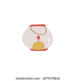 Candle in candlestick icon. Colored flat vector icon