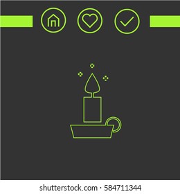 candle and candlestick  vector icon. design. simple icon for the web