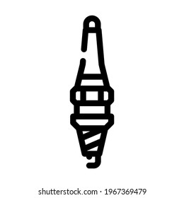 candle car line icon vector. candle car sign. isolated contour symbol black illustration