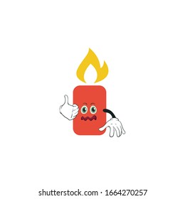 candle cartoon characters design with expression. you can use for stickers, pins, mascot or patches