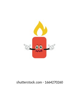 candle cartoon characters design with expression. you can use for stickers, pins, mascot or patches