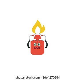 candle cartoon characters design with expression. you can use for stickers, pins, mascot or patches