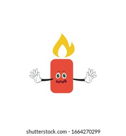 candle cartoon characters design with expression. you can use for stickers, pins, mascot or patches