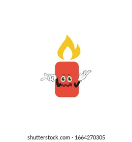 candle cartoon characters design with expression. you can use for stickers, pins, mascot or patches