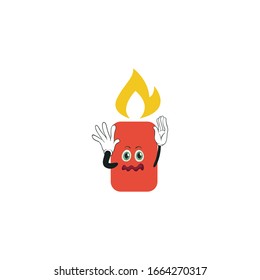 candle cartoon characters design with expression. you can use for stickers, pins, mascot or patches