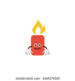 dibujos animados de velas de diseño con expresión. se puede utilizar para pegatinas, pasadores, mascotas o parches