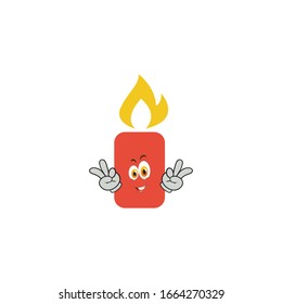 candle cartoon characters design with expression. you can use for stickers, pins, mascot or patches
