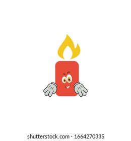 candle cartoon characters design with expression. you can use for stickers, pins, mascot or patches