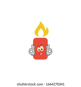 candle cartoon characters design with expression. you can use for stickers, pins, mascot or patches