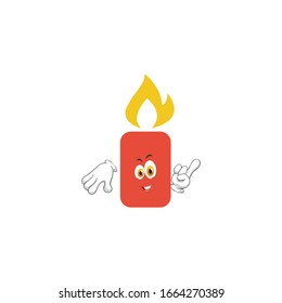 candle cartoon characters design with expression. you can use for stickers, pins, mascot or patches